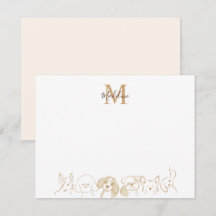 Goldneutraler Pop Hundeschema Elegantes Monogramm