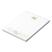 Goldneutraler Pop Hundeschema Elegantes Monogramm Notizblock (Rotiert)