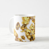 Goldnuggets auf Weiß Kaffeetasse (Vorderseite Links)
