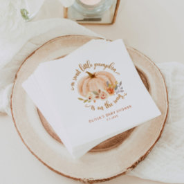 Goldorange Süße kleine Kürbisbaby-Dusche Serviette