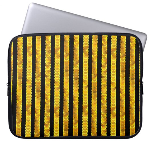 Goldpailletten-Muster Laptopschutzhülle (Vorderseite)