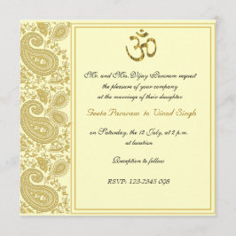 Goldpaisley Hindu Hochzeit Einladung