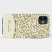 Goldpaisley-Muster Case-Mate iPhone Hülle (Rückseite (Horizontal))