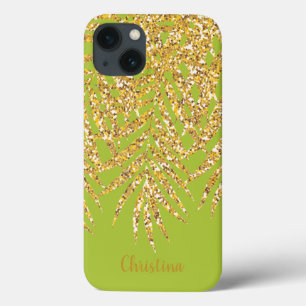 Goldpalm Fronds Name Personalisierte Chartreuse Case-Mate iPhone Hülle