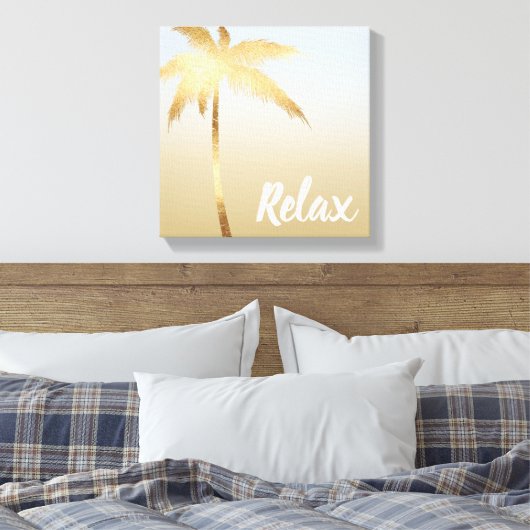 Goldpalm Tree Ombre Leinwanddruck (Insitu (Schlafzimmer))