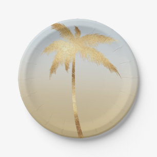 Goldpalm Tree Ombre Pappteller