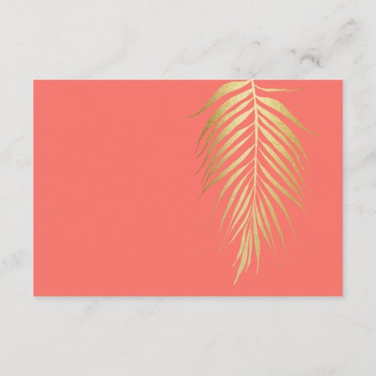 Goldpalme Frontend auf Korallenhochzeiten Details Begleitkarte (Rückseite)