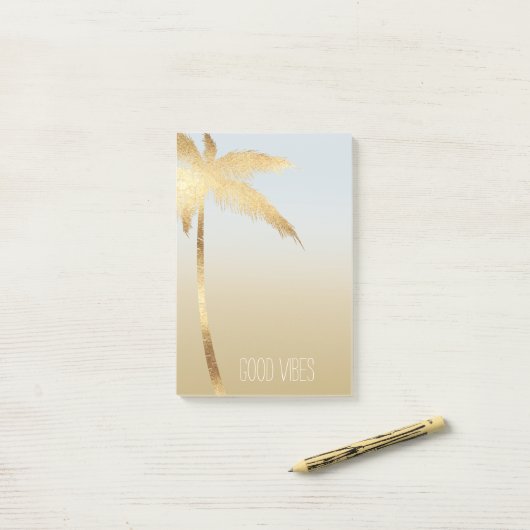 Goldpalme Ombre Post-it Klebezettel (Auf Schreibtisch)