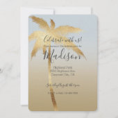 Goldpalme Tree Ombre Einladung (Vorderseite)