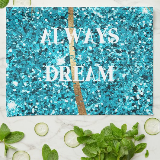 Goldpalme Trek Traumstrecke Airolo - Glitzer Geschirrtuch (Gefaltet)