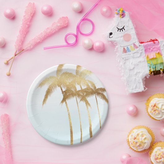 Goldpalmen Ombre Pappteller (Party)