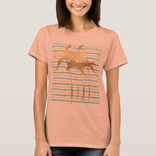 Goldpalmenbaume Tropical Blue Mint Streifen T-Shirt