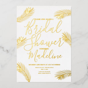 Goldpalmenblättriger Brautparty Folien Feiertagskarte