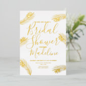 Goldpalmenblättriger Brautparty Folien Feiertagskarte (Stehend vorne)