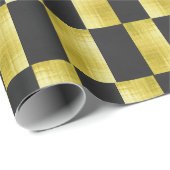 Goldpaneel-Schwarz-IV-Wrap-Papier Geschenkpapier (Rolleneckpunkt)