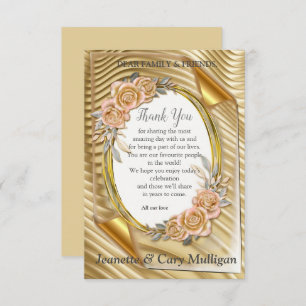 Goldpapier mit eleganten Rose RSVP Karte