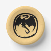 Goldpapierbowle des Schwarzen Drachen Pappteller (Vorderseite)