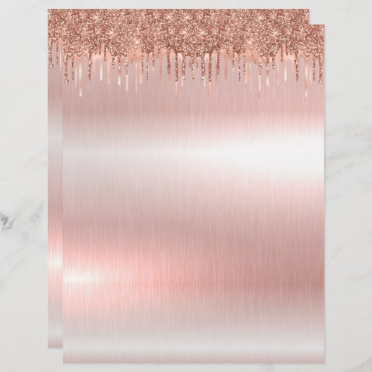 Goldpapiere der eleganten Rose 8,5 Zoll x 11 Zoll (Vorne/Hinten)