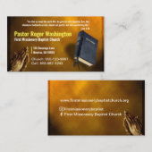 GoldPastor oder Deacon Bibelkirche Visitenkarte (Vorne/Hinten)