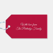 Goldpatrone Winterbaum Weihnachtsbaum Foto Geschenkanhänger (Rückseite Horizontal)