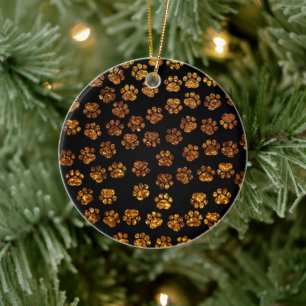 Goldpaws, Glitzer Paws, Gold-Glitzer, Hundebahnen Keramik Ornament