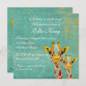 Goldpeeking-Giraffen Kindereinladung Einladung (Vorne/Hinten)