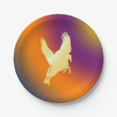 Goldpegasus-Fliegen in Sonnenaufgang-Pappteller Pappteller (Vorderseite)