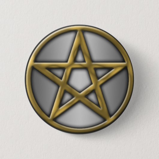 GoldPentagramm auf Silber Button (Vorderseite)