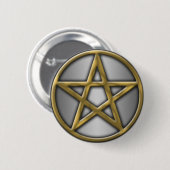 GoldPentagramm auf Silber Button (Vorne & Hinten)