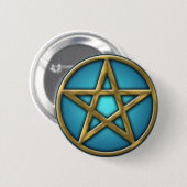 GoldPentagramm auf Wasser Button (Vorne & Hinten)