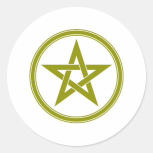 GoldPentagramm Runder Aufkleber