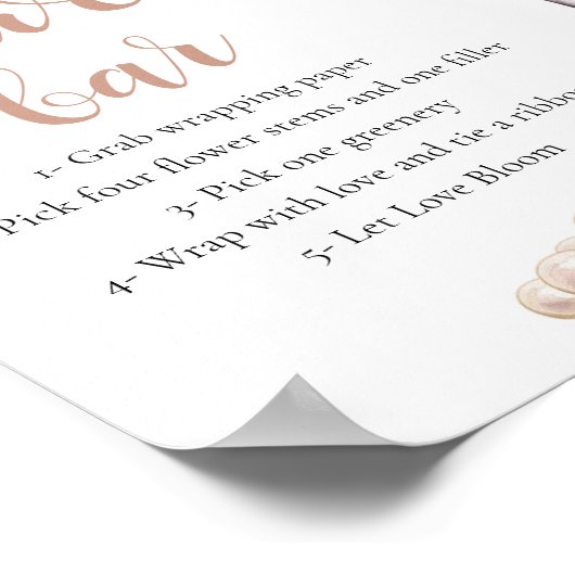 Goldperlen & Prosecco Champagner Blume Bar Poster (Ecke)