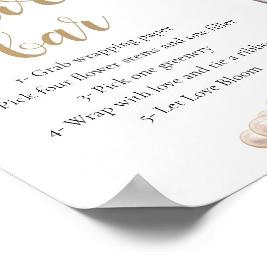 Goldperlen & Prosecco Champagner Blume Bar Poster (Ecke)