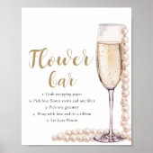 Goldperlen & Prosecco Champagner Blume Bar Poster (Vorne)