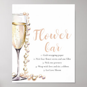 Goldperlen & Prosecco Champagner Blume Bar Poster