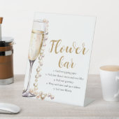 Goldperlen & Prosecco Champagner Blume Bar Sockelschild (In SItu)
