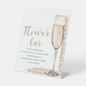 Goldperlen & Prosecco Champagner Blume Bar Sockelschild (Vorderseite)