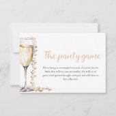 Goldperlen und Prosecco Brautparty Panty Game Einladung (Vorderseite)