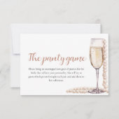 Goldperlen und Prosecco Brautparty Panty Game Einladung (Vorderseite)