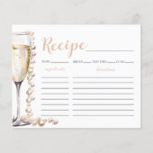 Goldperlen und Prosecco Brautparty Rezept-Karte (Vorderseite)