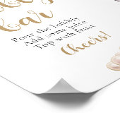 Goldperlen und Prosecco Champagner Bubbly Bar Sign Poster (Ecke)