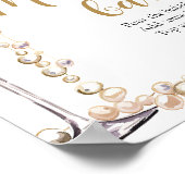 Goldperlen und Prosecco Champagner Mimosa Bar Sign Poster (Ecke)