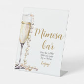 Goldperlen und Prosecco Champagner Mimosa Bar Sign Sockelschild (Vorderseite)