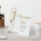 Goldperlen und Prosecco Champagner Mimosa Bar Sign Sockelschild (In SItu)