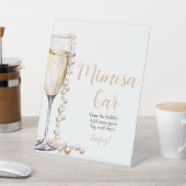 Goldperlen und Prosecco Champagner Mimosa Bar Sign Sockelschild (In SItu)