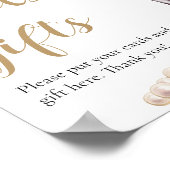 Goldperlen und Prosecco Champagnerkarten und -gesc Poster (Ecke)