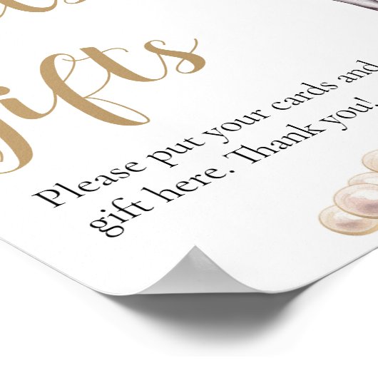 Goldperlen und Prosecco Champagnerkarten und -gesc Poster (Ecke)