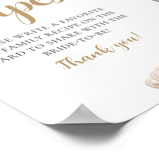 Goldperlen und Prosecco Champagnerrezepte Zeichen Poster (Ecke)