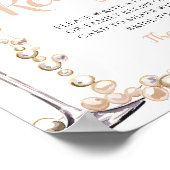 Goldperlen und Prosecco Champagnerrezepte Zeichen Poster (Ecke)