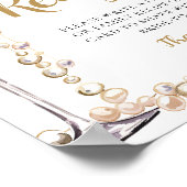 Goldperlen und Prosecco Champagnerrezepte Zeichen Poster (Ecke)